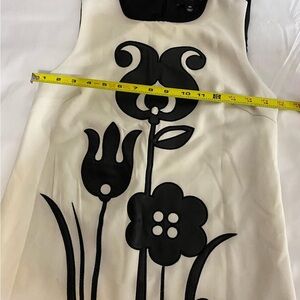 Black and White Floral Sleeveless Dress